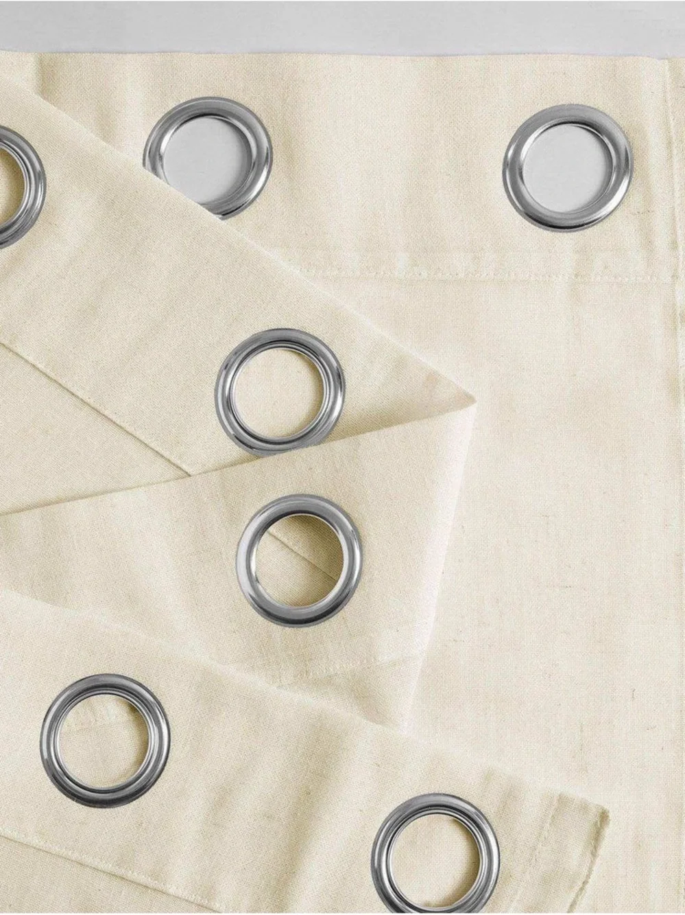 Neutral Cream Grommet Top Curtain Panel (2)
